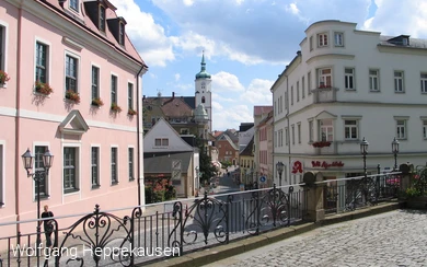 Blick von der Liegenbank in die Wenceslaigasse